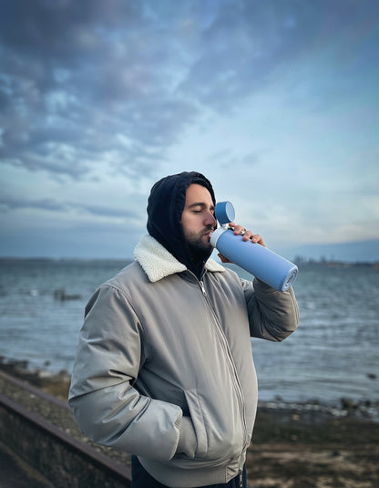 Drink from the purifier bottle NOMAD SafeSip brings clean water anywhere you are. FIltered Bottle. Clean Water