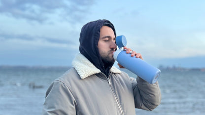 Drink from the purifier bottle NOMAD SafeSip brings clean water anywhere you are. FIltered Bottle. Clean Water